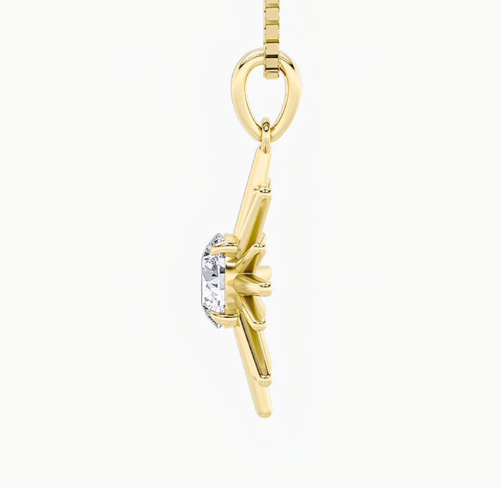 1.5Cttw Round Shaped Lab Grown Diamond (F/VS) Astralis Pendant in 14K Gold