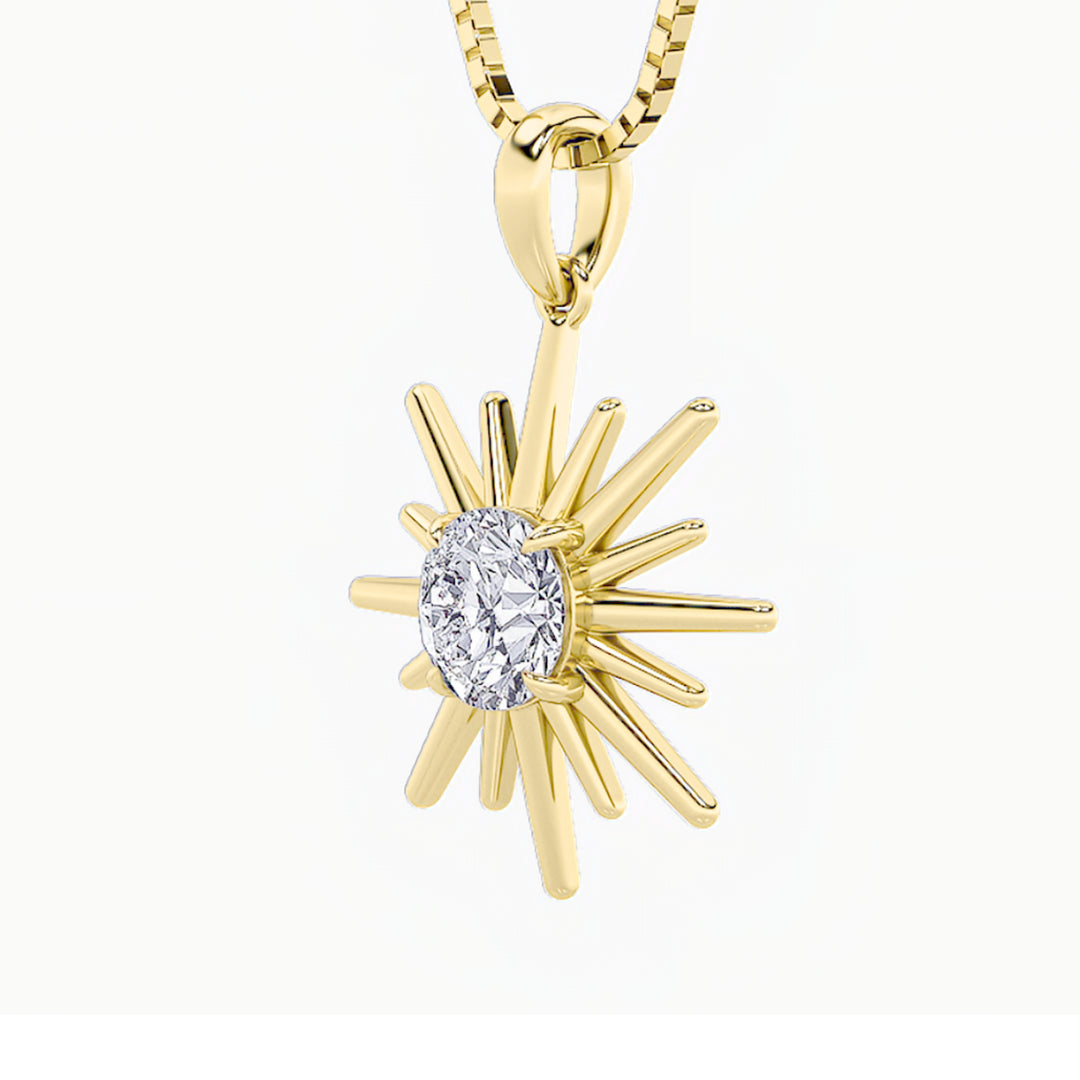 1.5Cttw Round Shaped Lab Grown Diamond (F/VS) Astralis Pendant in 14K Gold