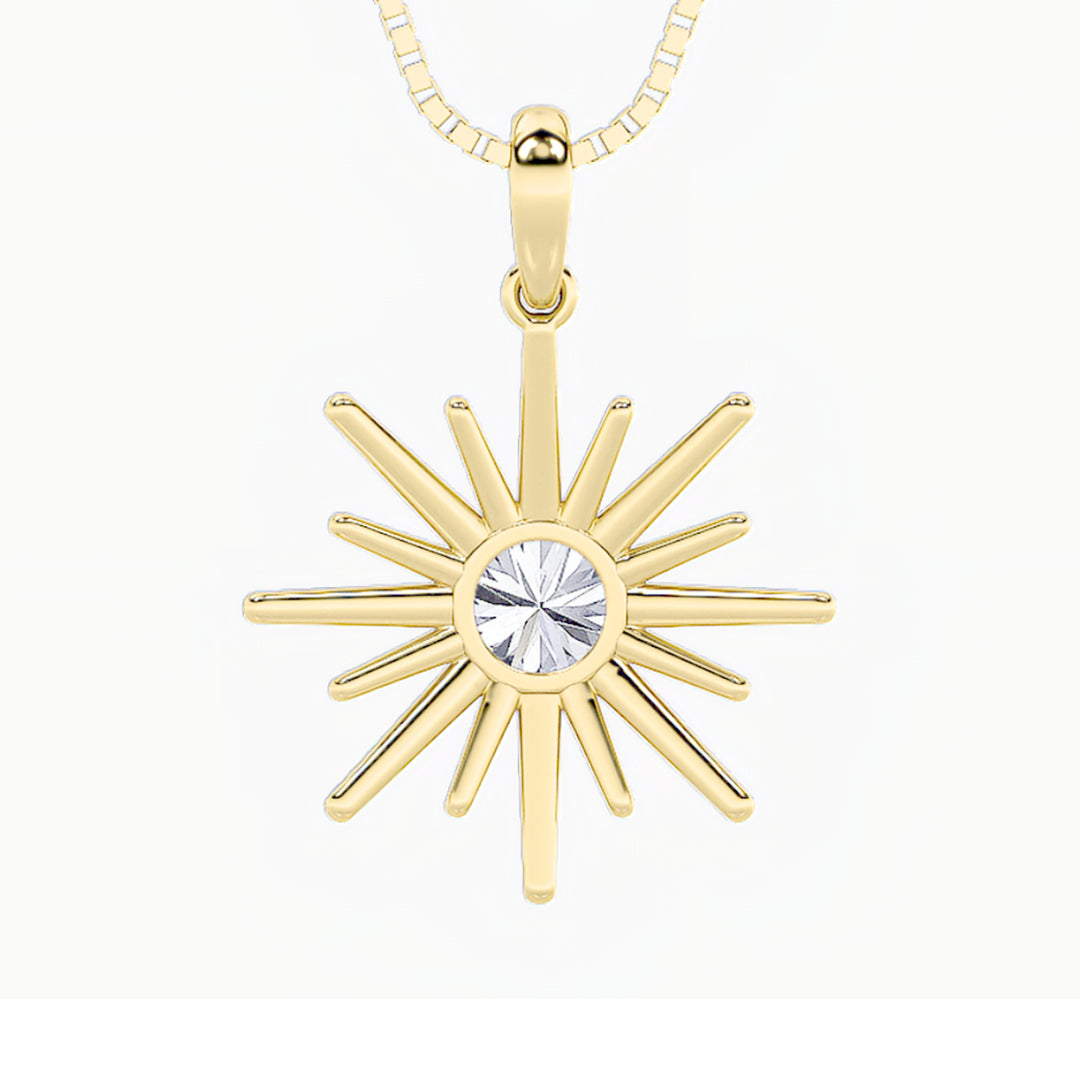 1.5Cttw Round Shaped Lab Grown Diamond (F/VS) Astralis Pendant in 14K Gold