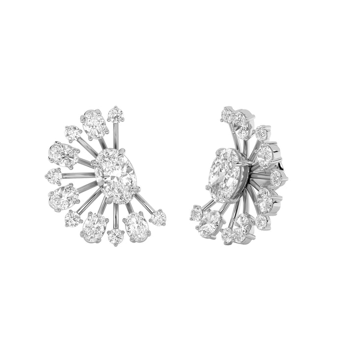 4.5Cttw Oval Shaped Lab Grown Diamond (F/VS) Astralis Earrings in 14K Gold