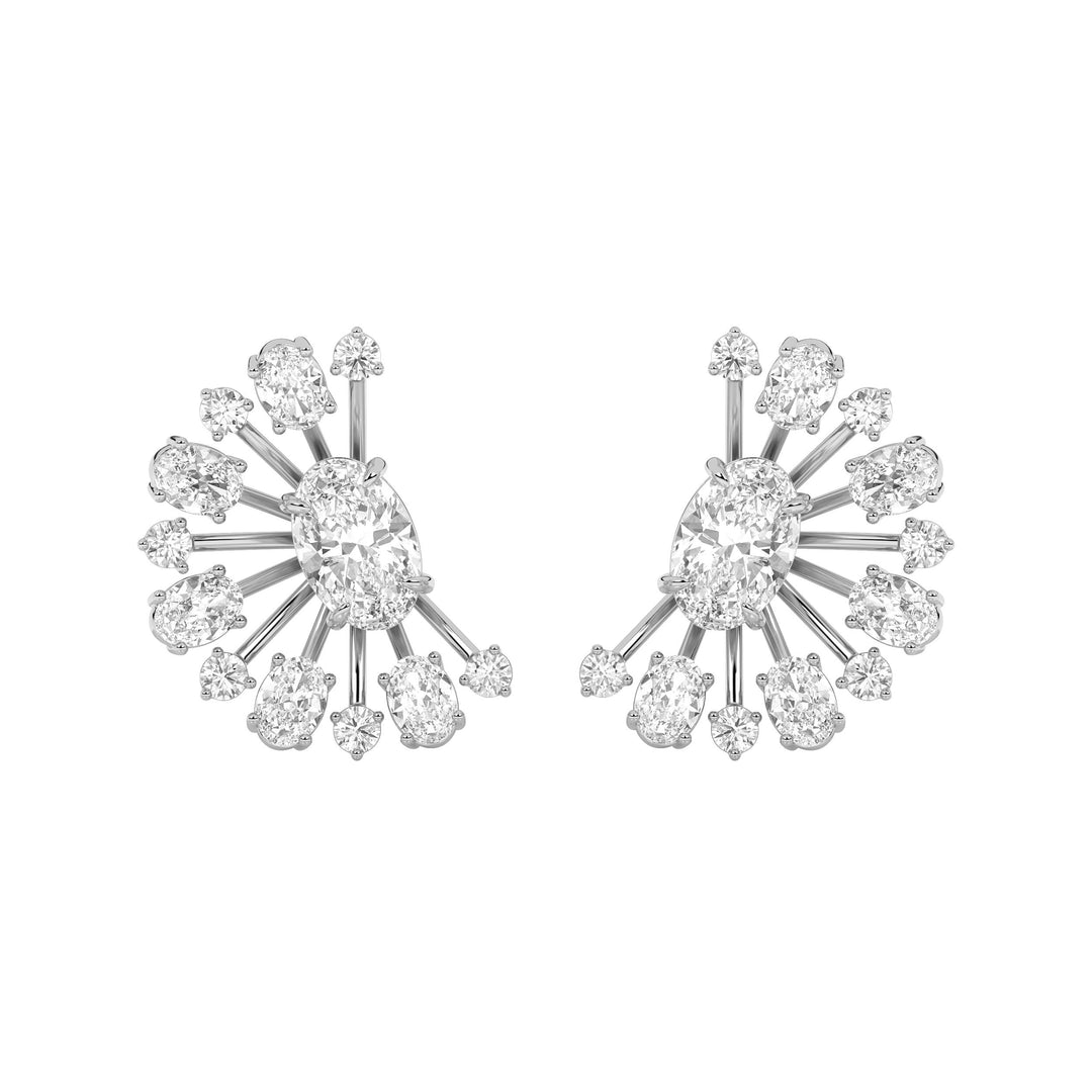 4.5Cttw Oval Shaped Lab Grown Diamond (F/VS) Astralis Earrings in 14K Gold