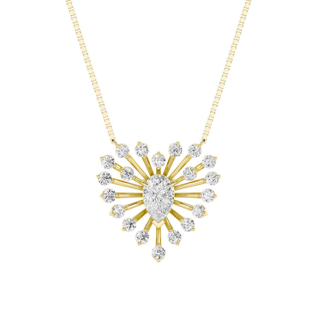1.5CTW Pear Shaped Lab Grown Diamond (F/VS) Astralis Necklace in 14K Gold