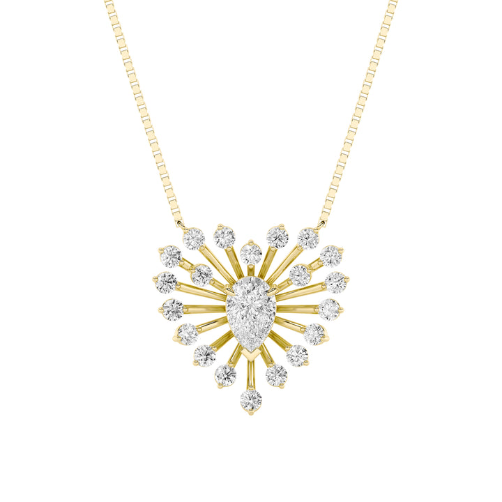 1.5CTW Pear Shaped Lab Grown Diamond (F/VS) Astralis Necklace in 14K Gold