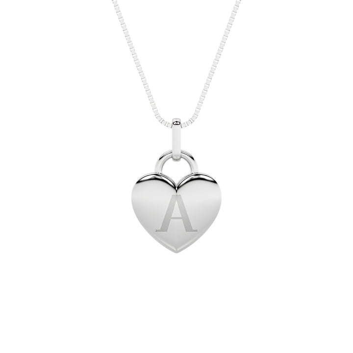 1Cttw Oval Shaped Lab Grown Diamond (F/VS) Heart Pendant in 14K  White Gold