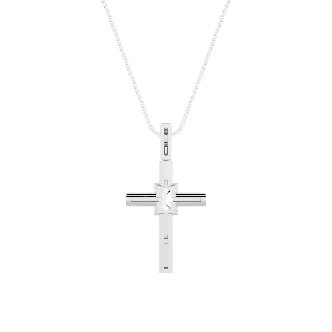 0.5CTW Emerald Shaped Lab Grown Diamond (F/VS) Cross Pendant in 14K Gold