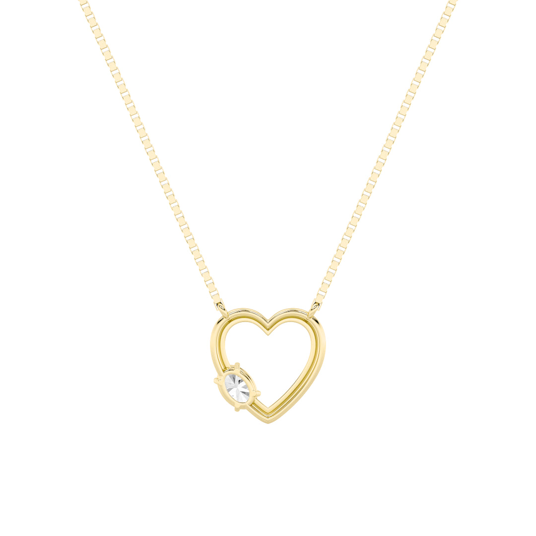 0.5CTW Oval Shaped Lab Grown Diamond (G/VS) Necklace in Silver|18K Yellow Gold