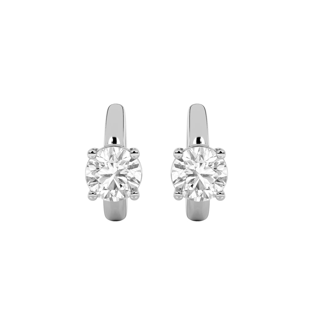 0.5CTW Round Shaped Lab Grown Diamond (F/VS) Huggie Cuff Half Pair Earrings in 14K Gold