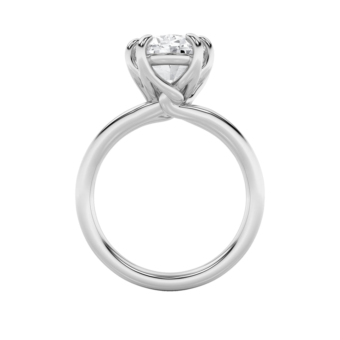 5Cttw Oval Shaped Lab Grown Diamond (F/VS) Bold Split Shank Solitaire Engagement Ring in 14K Gold