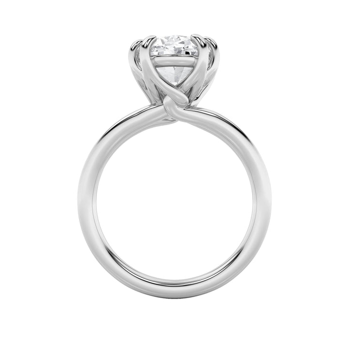 5Cttw Oval Shaped Lab Grown Diamond (F/VS) Bold Split Shank Solitaire Engagement Ring in 14K Gold