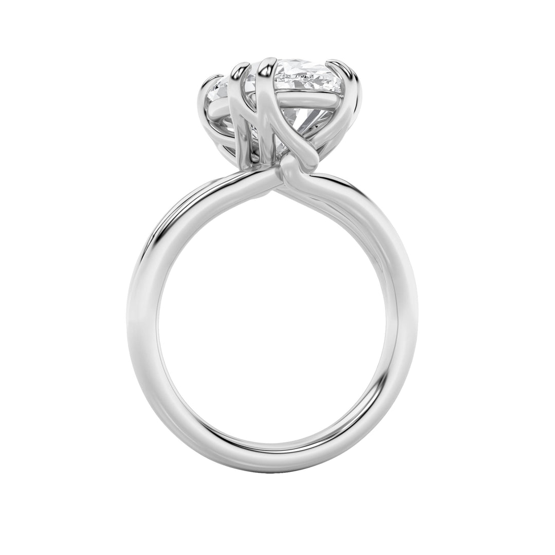 5Cttw Oval Shaped Lab Grown Diamond (F/VS) Bold Split Shank Solitaire Engagement Ring in 14K Gold
