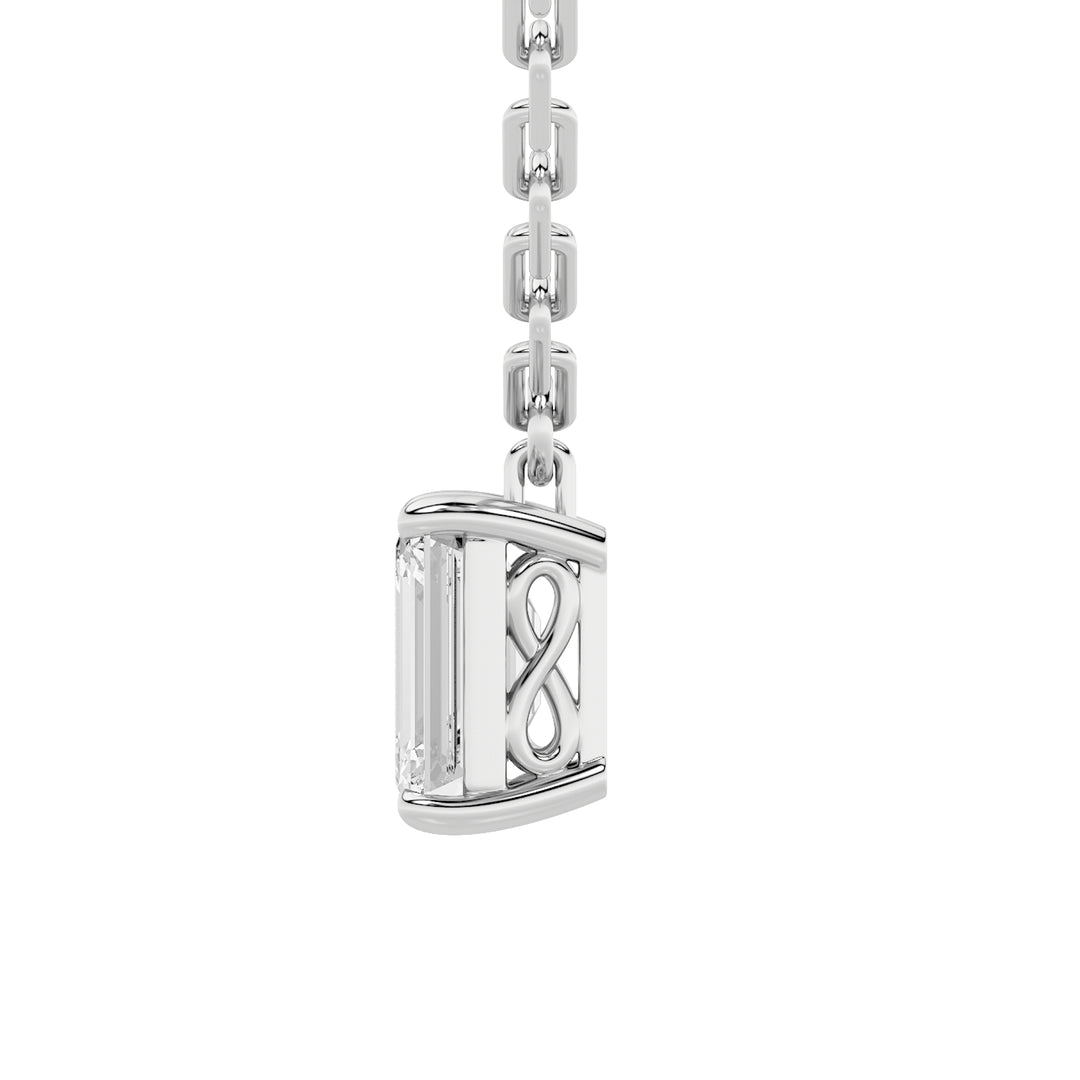 2CTW Emerald Shaped Lab Grown Diamond (F/VS) Strata Chic Collection Necklace in 14K Gold