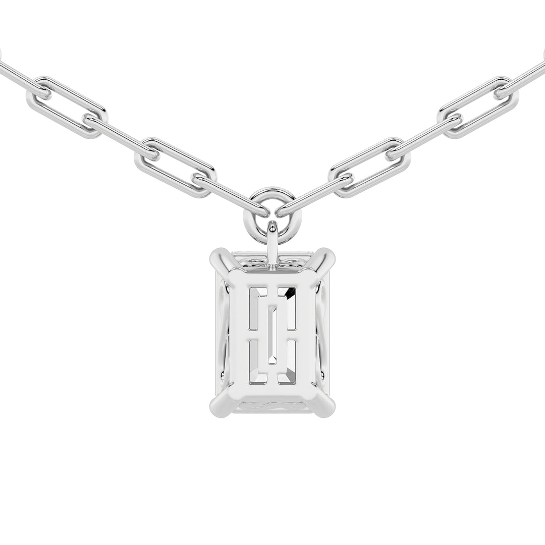 2CTW Emerald Shaped Lab Grown Diamond (F/VS) Strata Chic Collection Necklace in 14K Gold