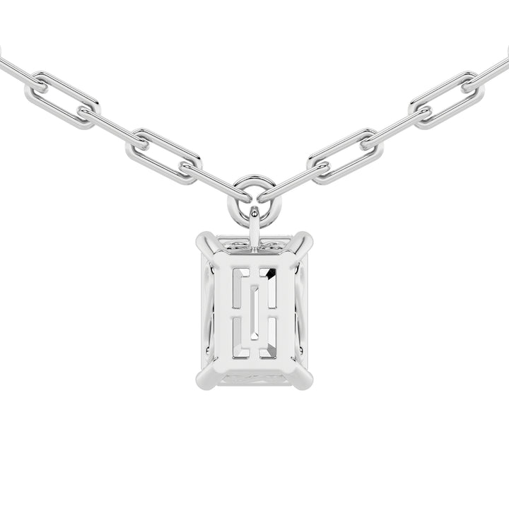 2CTW Emerald Shaped Lab Grown Diamond (F/VS) Strata Chic Collection Necklace in 14K Gold