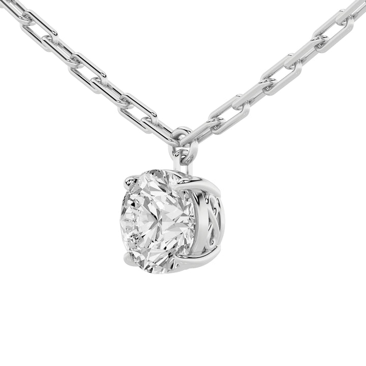 2Cttw Round Shaped Lab Grown Diamond (F/VVS) Strata Chic Collection Necklace in 14K Gold