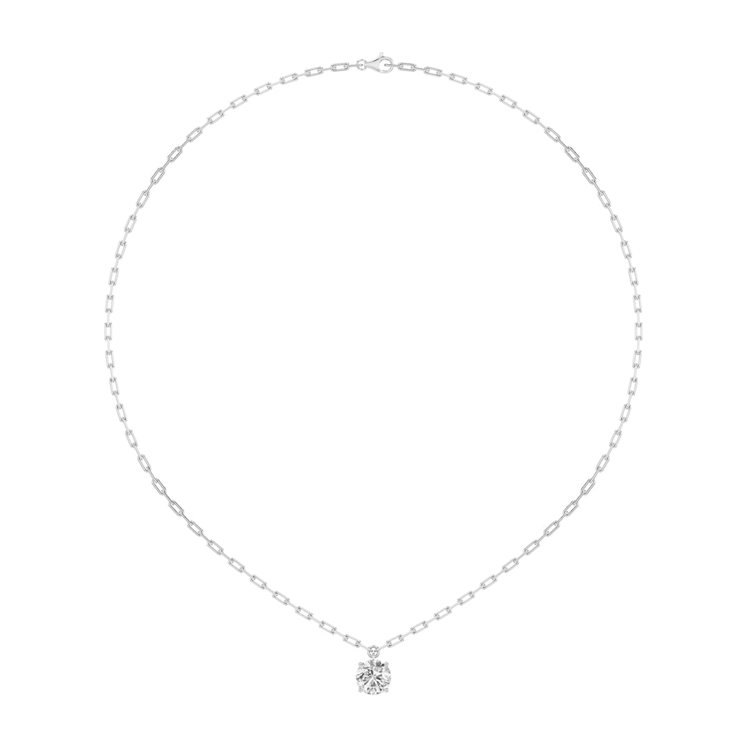 2Cttw Round Shaped Lab Grown Diamond (F/VVS) Strata Chic Collection Necklace in 14K Gold