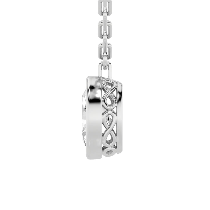 2Cttw Oval Shaped Lab Grown Diamond (F/VS) StrataChic Collection Necklace in 14K Gold