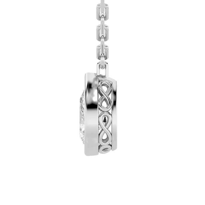 2Cttw Pear Shaped Lab Grown Diamond (F/VS) StrataChic Collection Necklace in 14K Gold