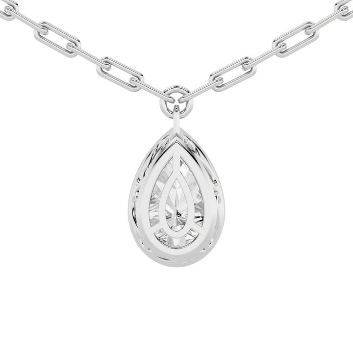 2Cttw Pear Shaped Lab Grown Diamond (F/VS) StrataChic Collection Necklace in 14K Gold