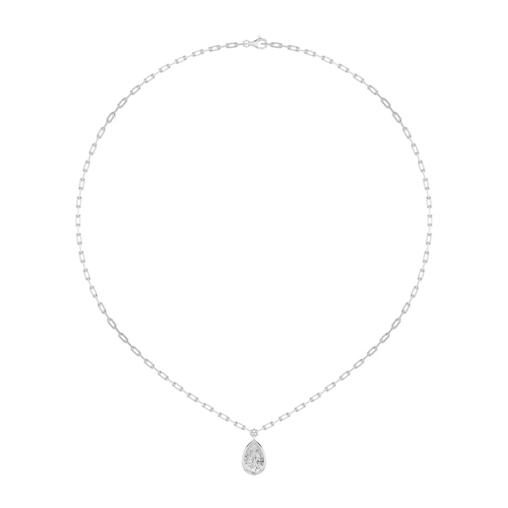 2Cttw Pear Shaped Lab Grown Diamond (F/VS) StrataChic Collection Necklace in 14K Gold