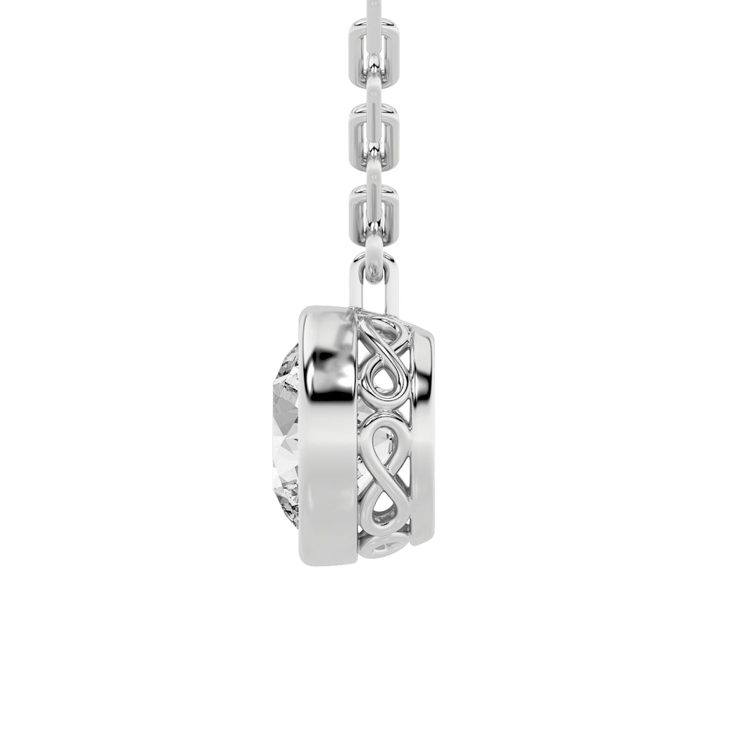 2Cttw Round Shaped Lab Grown Diamond (F/VS) Strata Chic Collection Necklace in 14K Gold