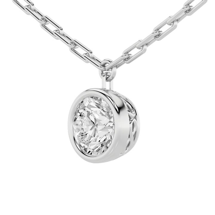 2Cttw Round Shaped Lab Grown Diamond (F/VS) Strata Chic Collection Necklace in 14K Gold