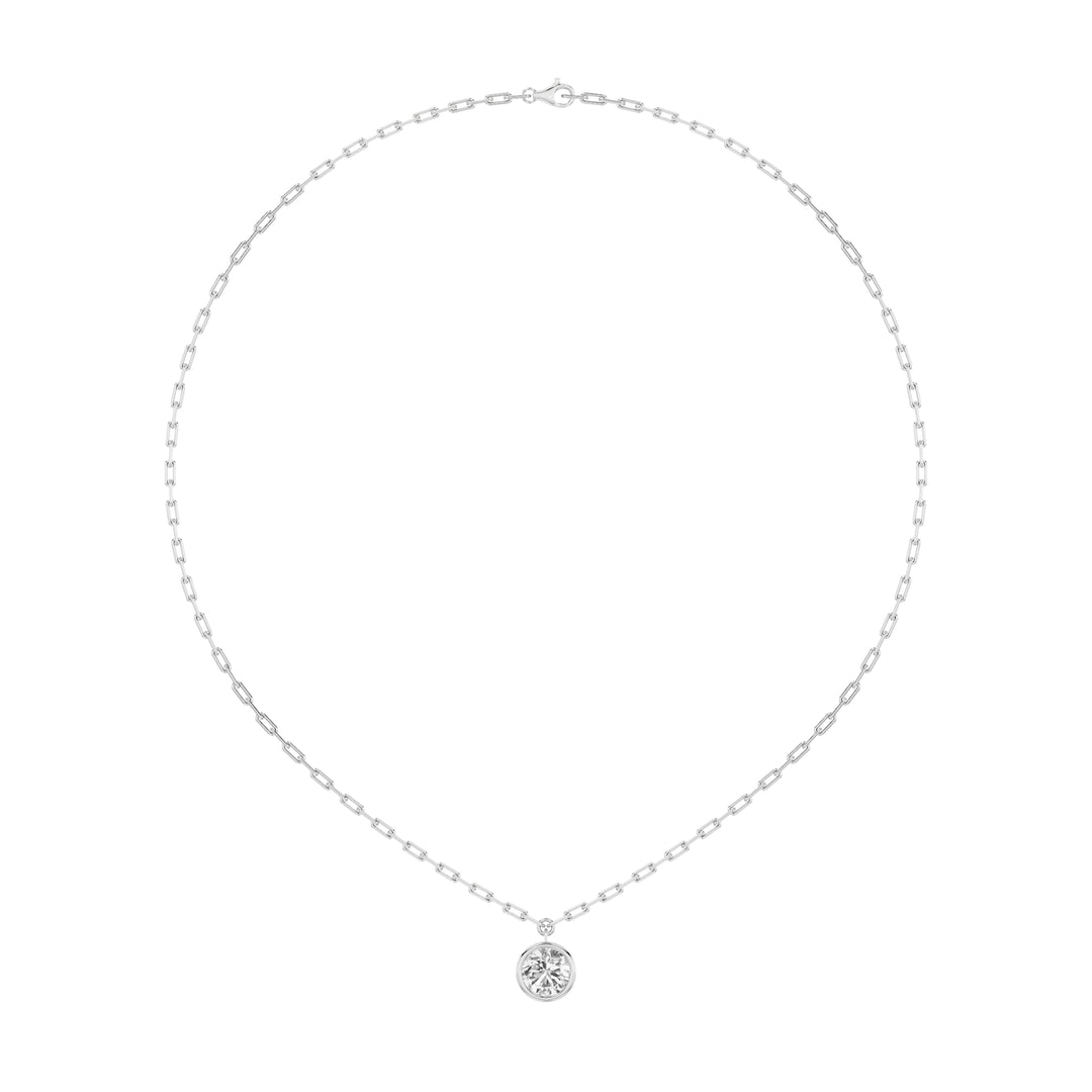 2Cttw Round Shaped Lab Grown Diamond (F/VS) Strata Chic Collection Necklace in 14K Gold