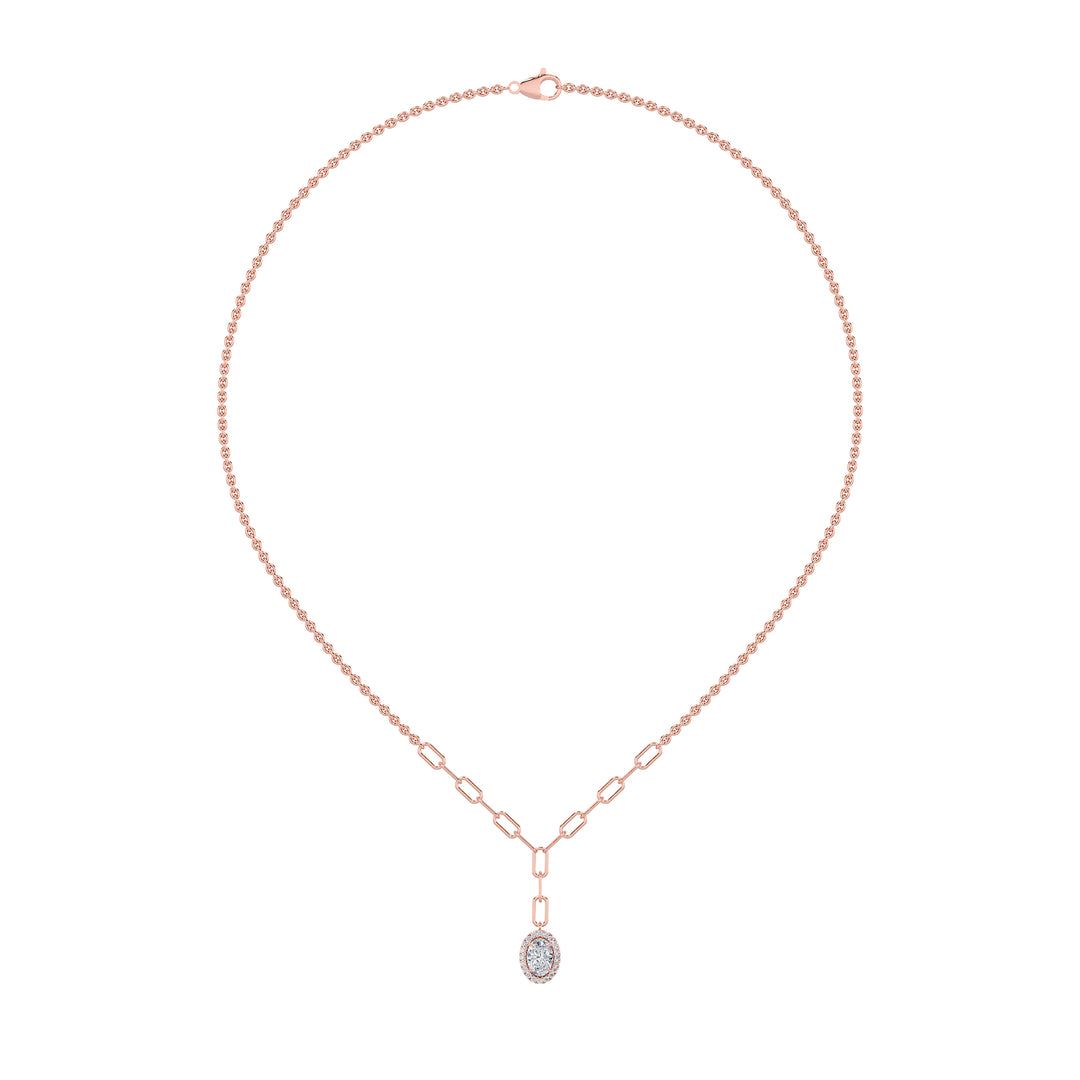 1.5CTW Oval Shaped Lab Grown Diamond (F/VS) Solitaire Necklace in 14K Gold