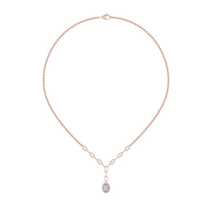 1.5CTW Oval Shaped Lab Grown Diamond (F/VS) Solitaire Necklace in 14K Gold