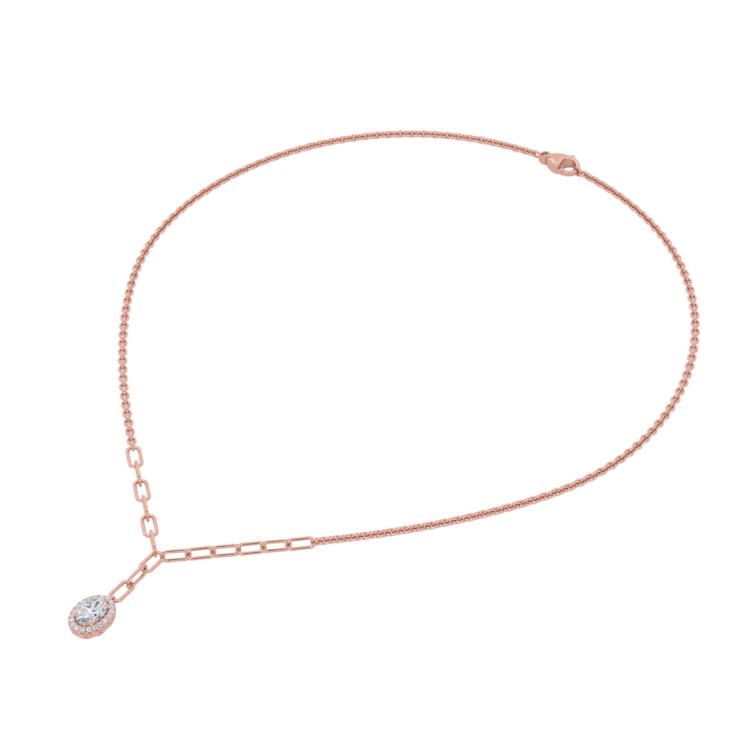 1.5CTW Oval Shaped Lab Grown Diamond (F/VS) Solitaire Necklace in 14K Gold