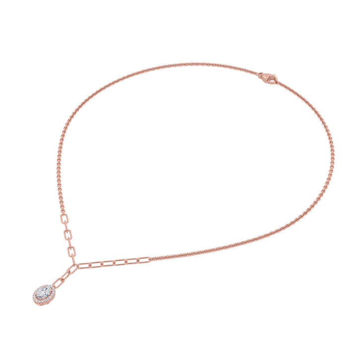1.5CTW Oval Shaped Lab Grown Diamond (F/VS) Solitaire Necklace in 14K Gold