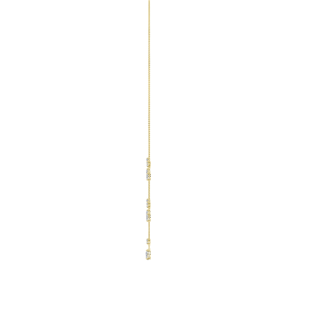 3CTW Pear Shaped Lab Grown Diamond (F/VS) Solitaire Necklace in 14K Gold