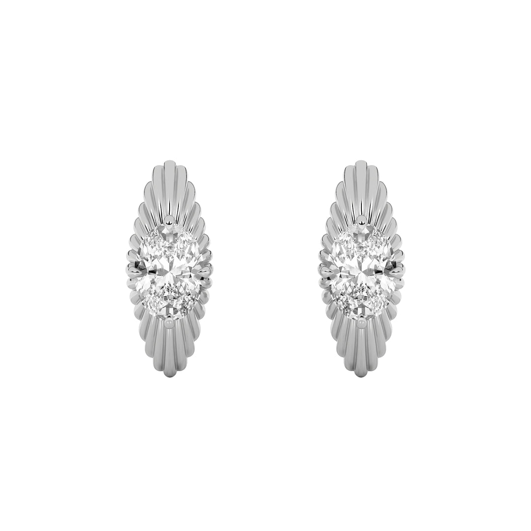 2Cttw Oval Shaped Lab Grown Diamond (F/VS) HuggieEarrings in 14K Gold