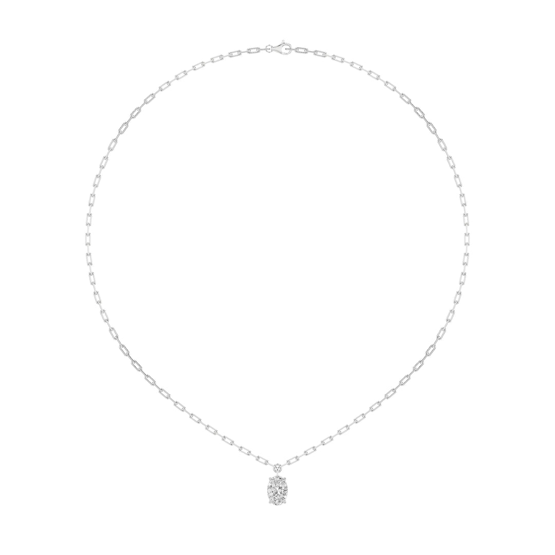 2CTW Oval Shaped Lab Grown Diamond (F/VS) Strata Chic Collection Necklace in 14K Gold