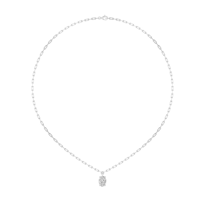 2CTW Oval Shaped Lab Grown Diamond (F/VS) Strata Chic Collection Necklace in 14K Gold