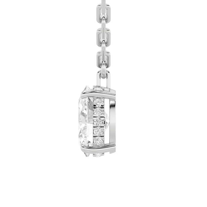 2CTW Oval Shaped Lab Grown Diamond (F/VS) Strata Chic Collection Necklace in 14K Gold