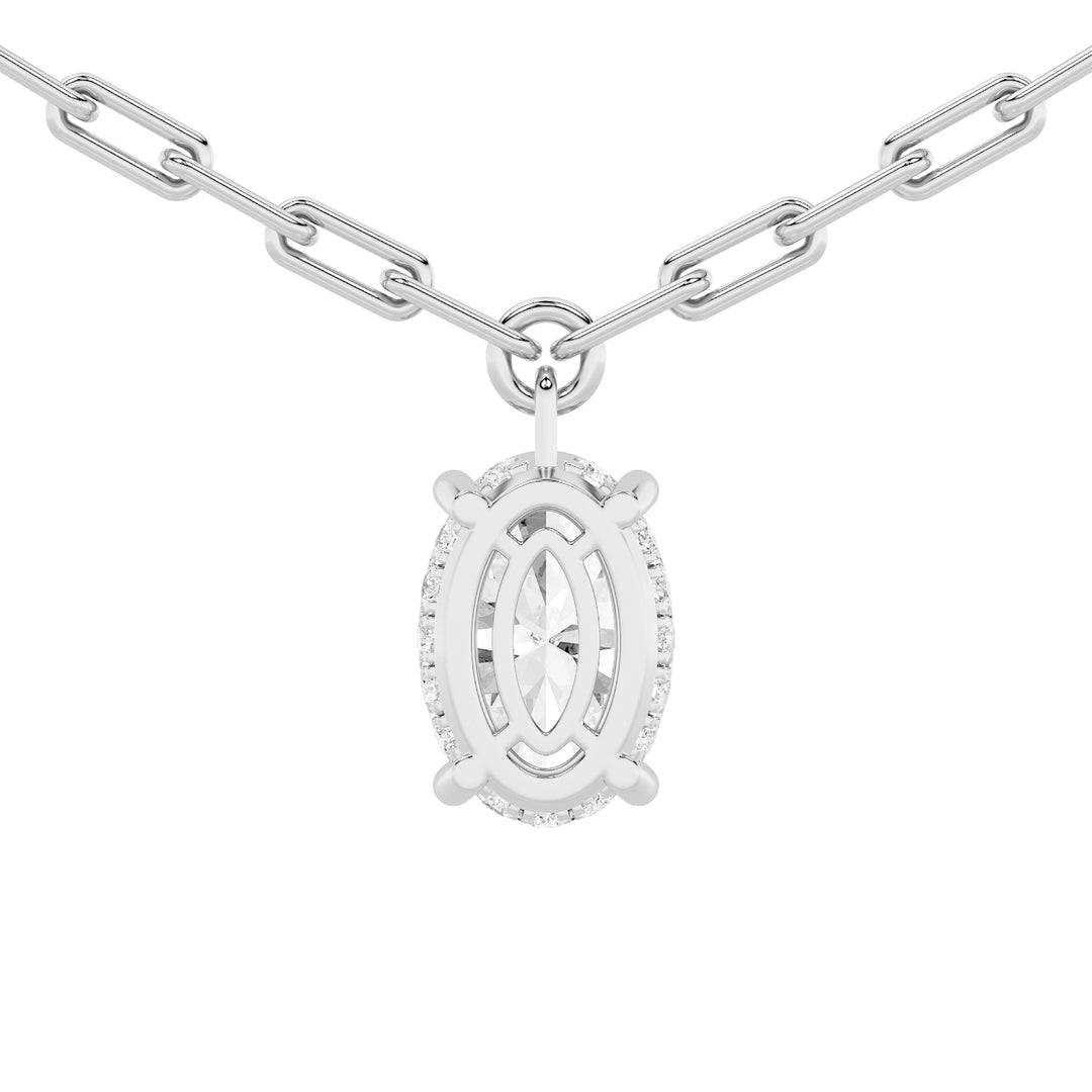 2CTW Oval Shaped Lab Grown Diamond (F/VS) Strata Chic Collection Necklace in 14K Gold