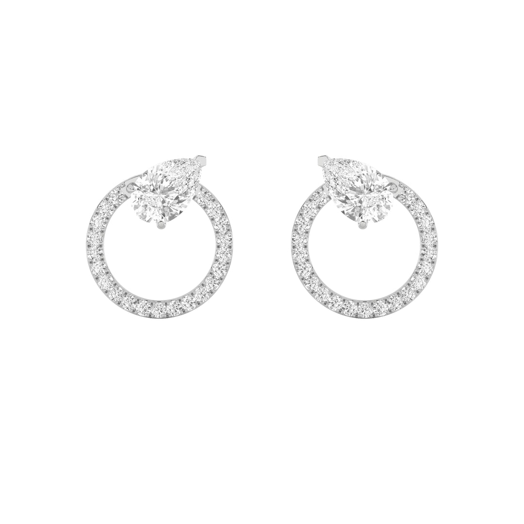 1.5CTW Pear Shaped Lab Grown Diamond (F/VS) Dangle Fashion Earrings in 14K Gold