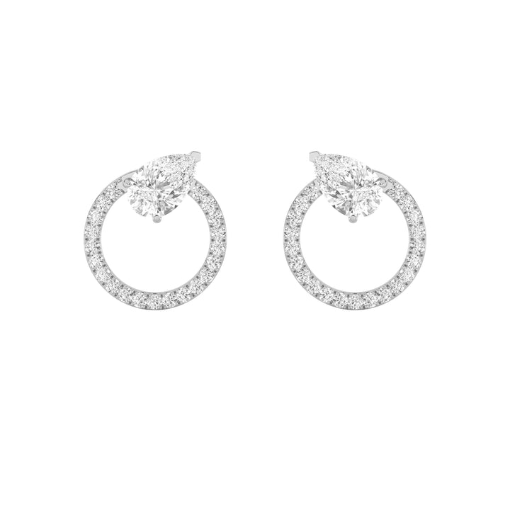 1.5CTW Pear Shaped Lab Grown Diamond (F/VS) Dangle Fashion Earrings in 14K Gold