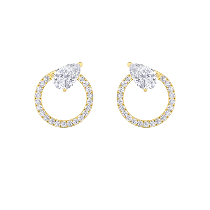 1.5CTW Pear Shaped Lab Grown Diamond (F/VS) Dangle Fashion Earrings in 14K Gold