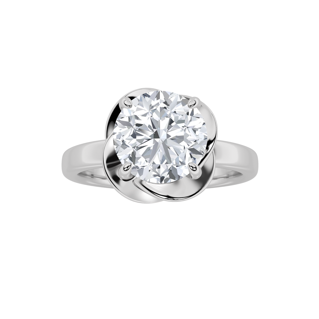 14K White Gold 2ct Lab Diamond Solitaire Engagement Ring