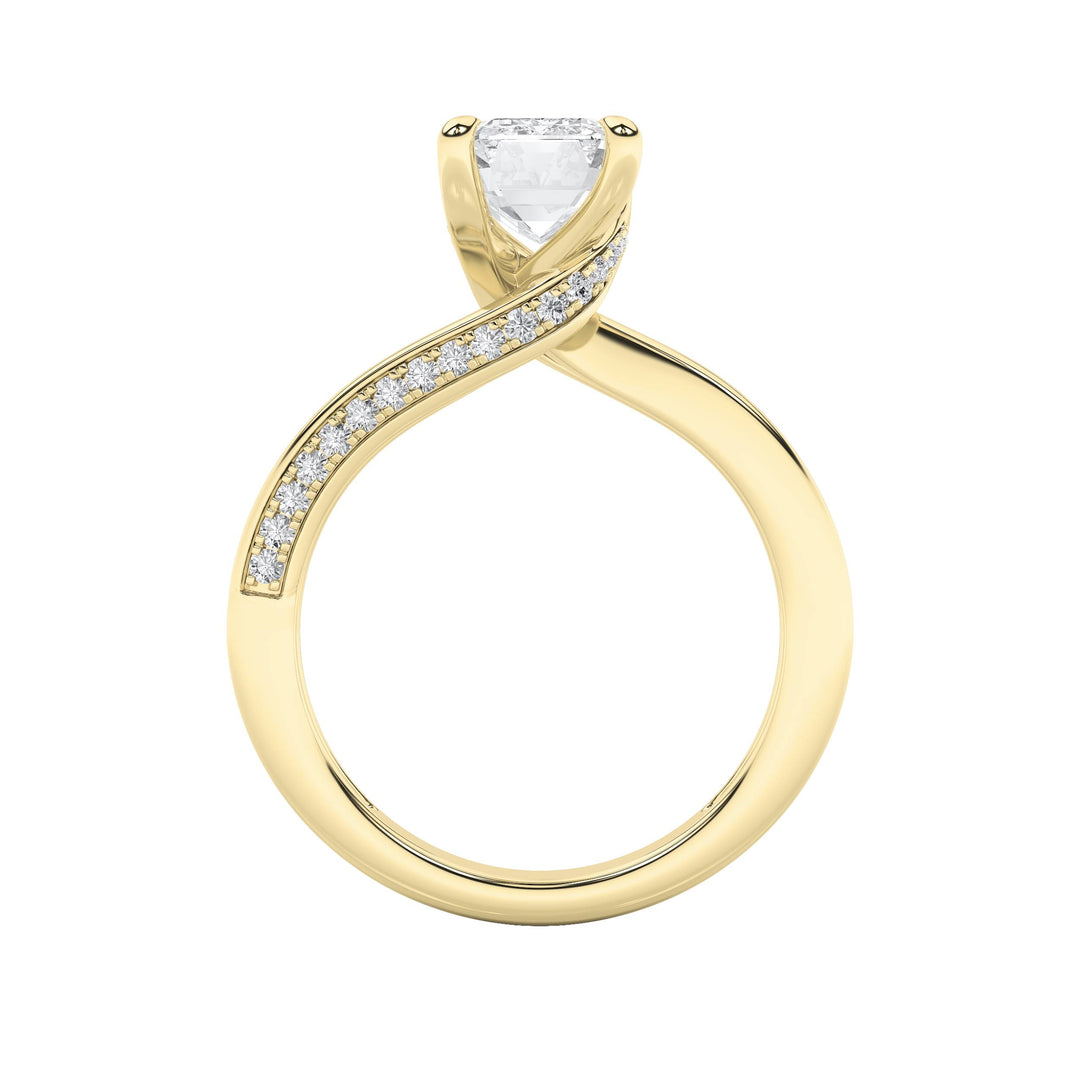 2.5Cttw Emerald Shaped Lab Grown Diamond (G/VS) Accented Engagement Ring in 14K Gold