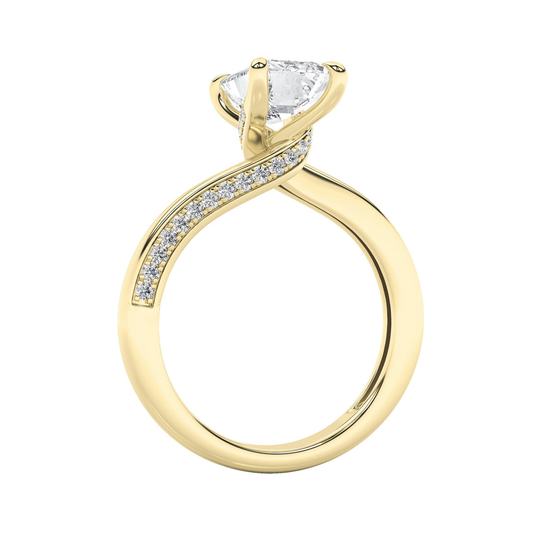 2.5Cttw Emerald Shaped Lab Grown Diamond (G/VS) Accented Engagement Ring in 14K Gold