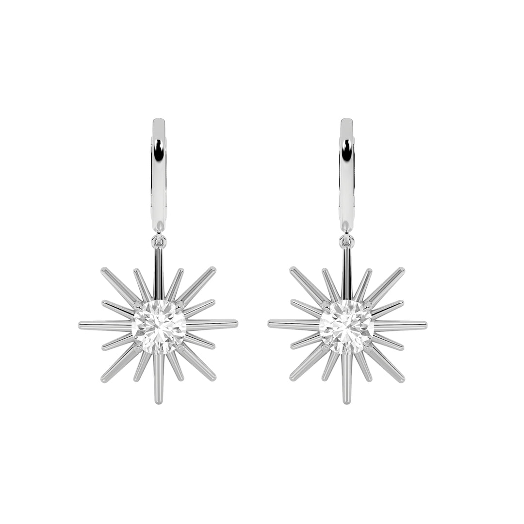 2Cttw Round Shaped Lab Grown Diamond (F/VS) Astralis Earrings in 14K Gold