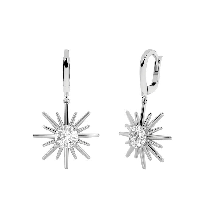 2Cttw Round Shaped Lab Grown Diamond (F/VS) Astralis Earrings in 14K Gold