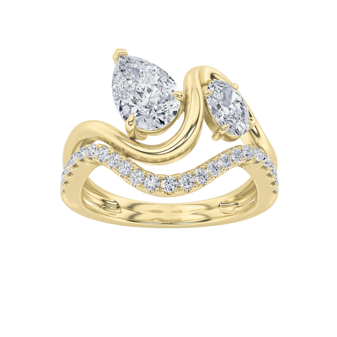 14KY 1.5ct Lab Pear Diamond Solitaire Ring
