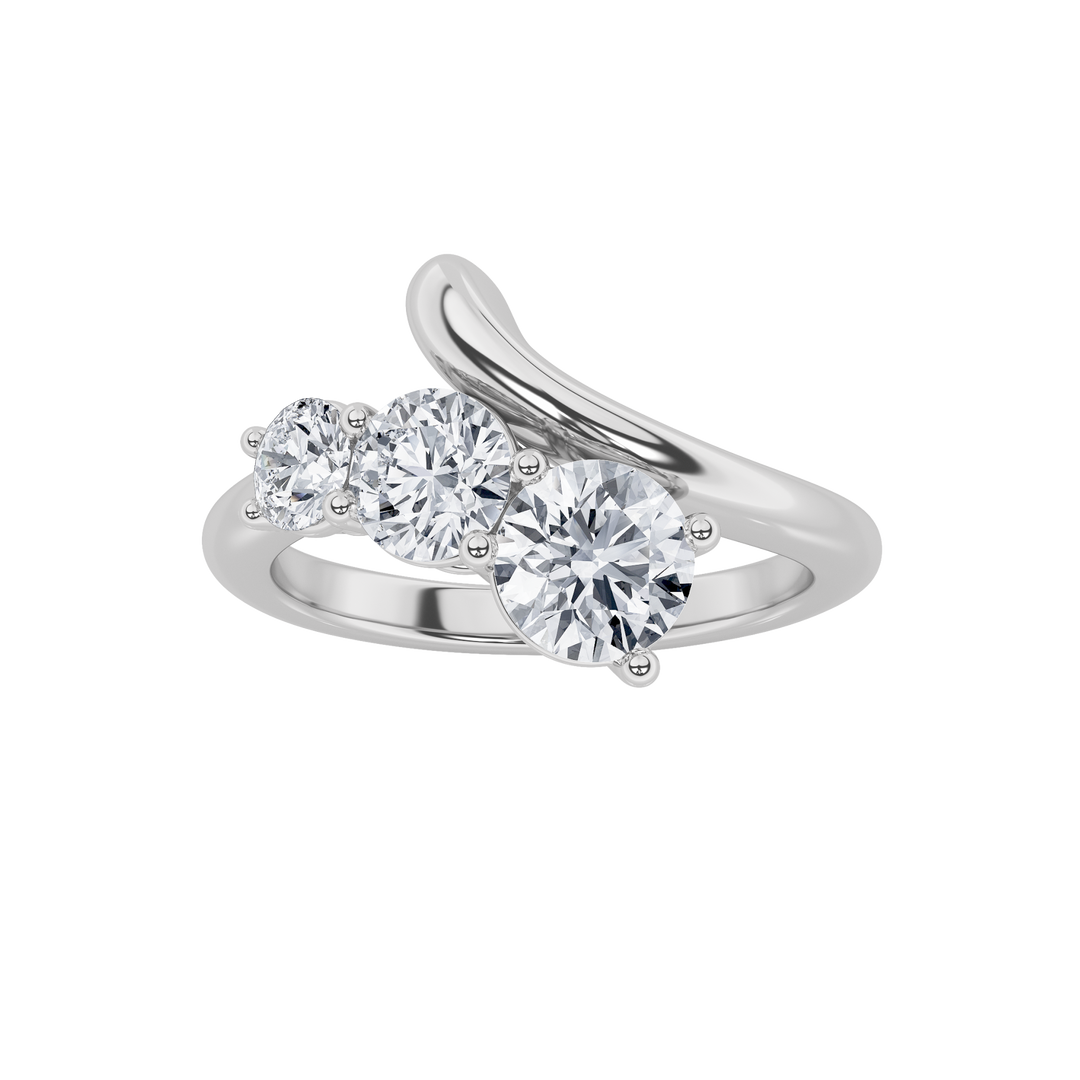 14KW 1.5ct Lab Diamond Three-Stone Engagement Ring