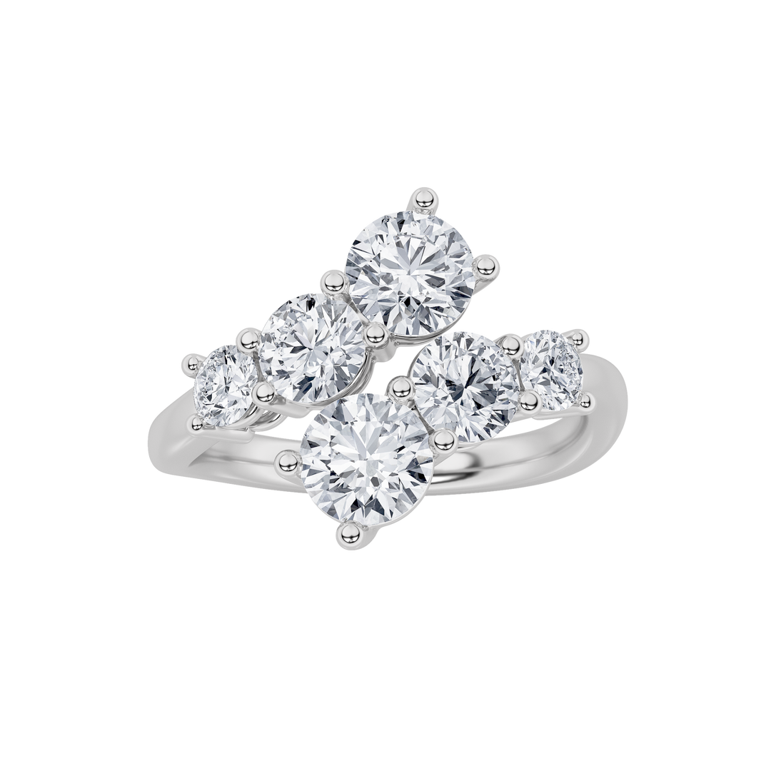 14KW 2ct Lab Diamond Cluster Ring F+VS+