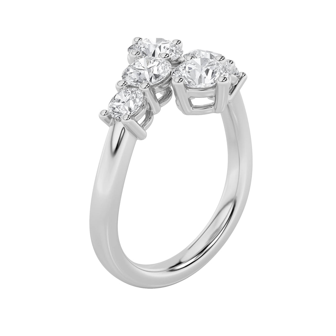 2CTW Round Shaped Lab Grown Diamond (F/VS) Three Stone Ring in 14K Gold