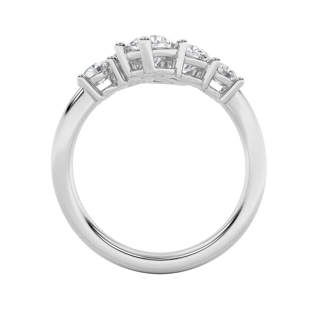 2CTW Round Shaped Lab Grown Diamond (F/VS) Three Stone Ring in 14K Gold