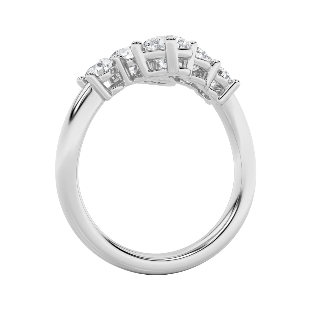 2CTW Round Shaped Lab Grown Diamond (F/VS) Three Stone Ring in 14K Gold